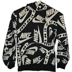 NIKE KIDS CLUB ALLOVER PRINT PULLOVER HOODIE SIZE MEDIUM HOT 🔥